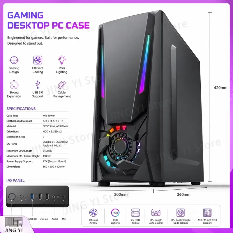 Boîtier PC Gaming ATX en Verre - Gaming Hardware And Accessories avis et prix
